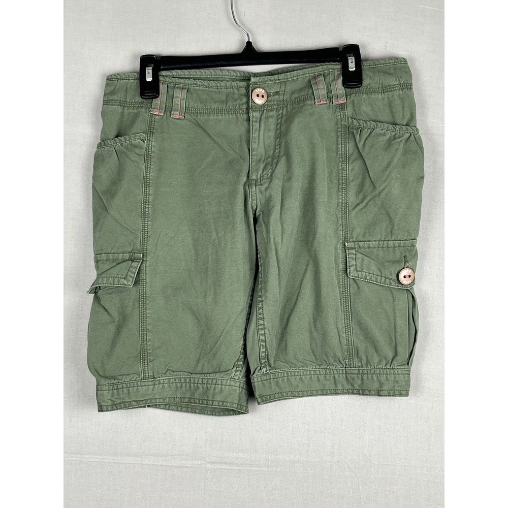 Roxy Womens Cargo Shorts Green Utility Pockets Casual Outdoor Size 7